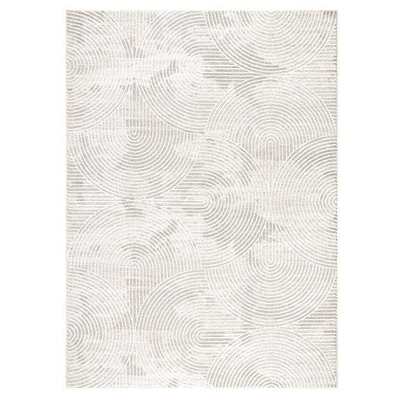 TOWN & COUNTRY LUXE Maya Soft Arches Neutral Indoor Area Rug with High-Low Texture, Ivory/Greige, 7'10"x10'2"