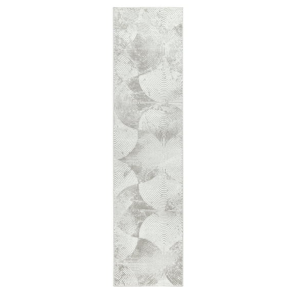 TOWN & COUNTRY LUXE Maya Soft Arches Neutral Indoor Runner Area Rug with High-Low Texture, Grey, 1'9"x7'2"