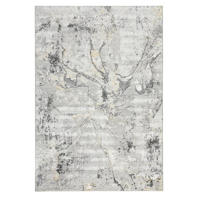 TOWN & COUNTRY LUXE Opaline Bold Marble Area Rug with Glam Metallic