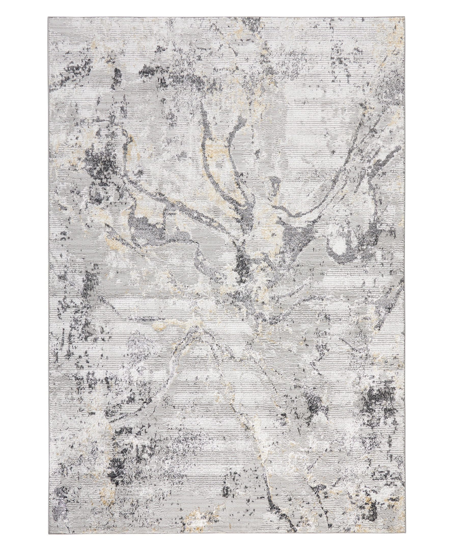TOWN & COUNTRY LUXE Opaline Bold Marble Area Rug with Glam Metallic Ribbed Texture Pile, Charcoal Grey, 9'2"x12'5"