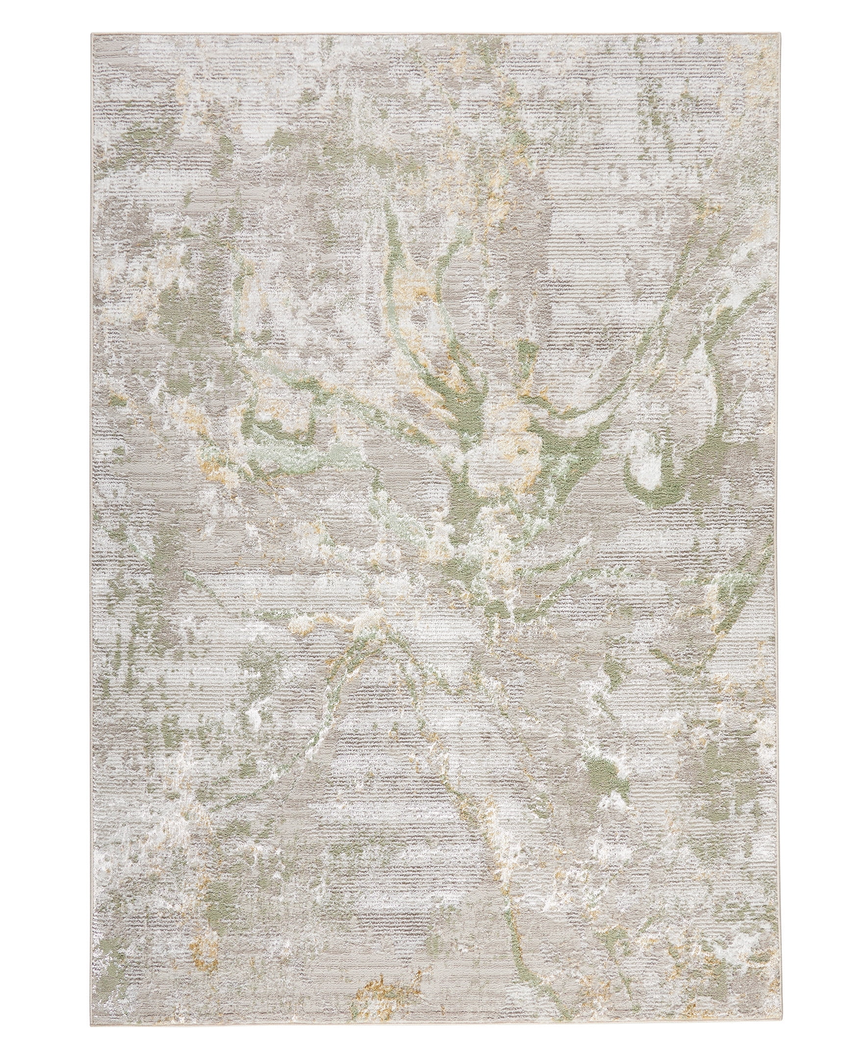 Sage Green Marble Metallic High-Low Area Rug 5'2" x 7'2"
