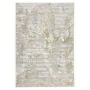 TOWN & COUNTRY LUXE Opaline Bold Marble Area Rug with Glam Metallic Ribbed Texture Pile, Sage Green, 9'2"x12'5"