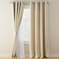 thumbnail image 1 of TOWN & COUNTRY LUXE Oslo Double Layer Indoor Curtains, Room Darkening and Sheer, Grommet Top, Energy Efficient, 2-Pack Set, 52"x84", Beige, 1 of 12