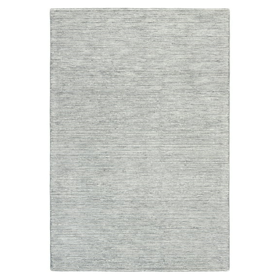 TOWN & COUNTRY LUXE Rita Ribbed Textured Hand Tufted 100% Wool Area Rug, Grey/Blue/Ivory, 8"x10"