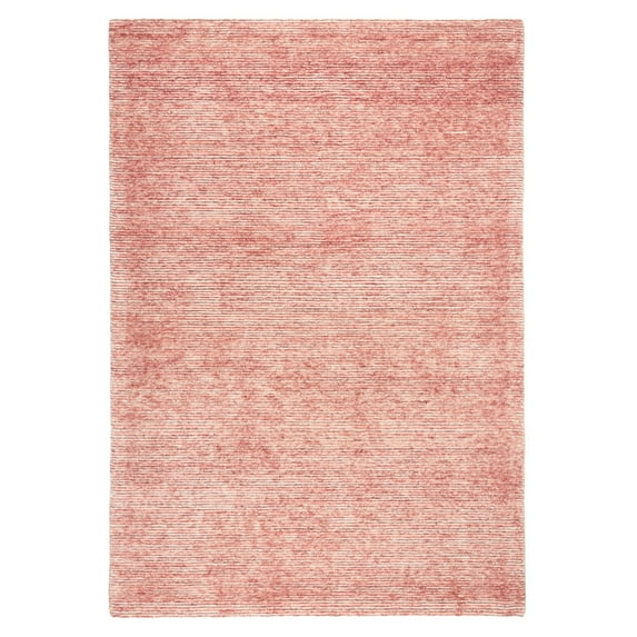 TOWN & COUNTRY LUXE Rita Ribbed Textured Hand Tufted 100% Wool Area Rug, Red/Ivory, 5'x7'