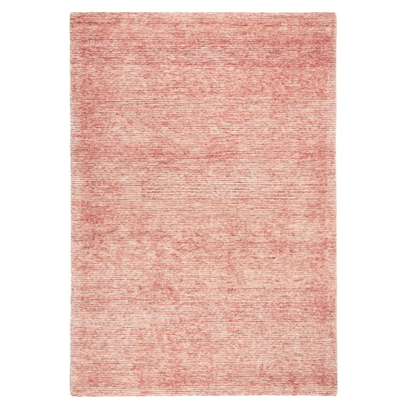 TOWN & COUNTRY LUXE Rita Ribbed Textured Hand Tufted 100% Wool Area Rug, Red/Ivory, 9"x12"