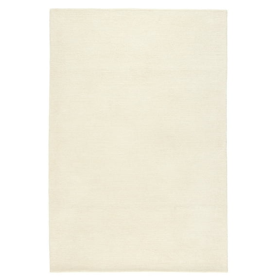 TOWN & COUNTRY LUXE Rita Ribbed Textured Hand Tufted 100% Wool Area Rug, Taupe/Ivory, 8"x10"