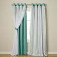 thumbnail image 1 of TOWN & COUNTRY LUXE Talia Double Layer Indoor Curtains, Sheer and Room Darkening Blackout, Grommet Top, Energy Efficient, 2-Pack Set, 52"x120", Turquoise, 1 of 11