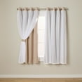 thumbnail image 1 of TOWN & COUNTRY LUXE Talia Double Layer Indoor Curtains, Sheer and Room Darkening Blackout, Grommet Top, Energy Efficient, 2-Pack Set, 52"x63", Rose Blush, 1 of 11