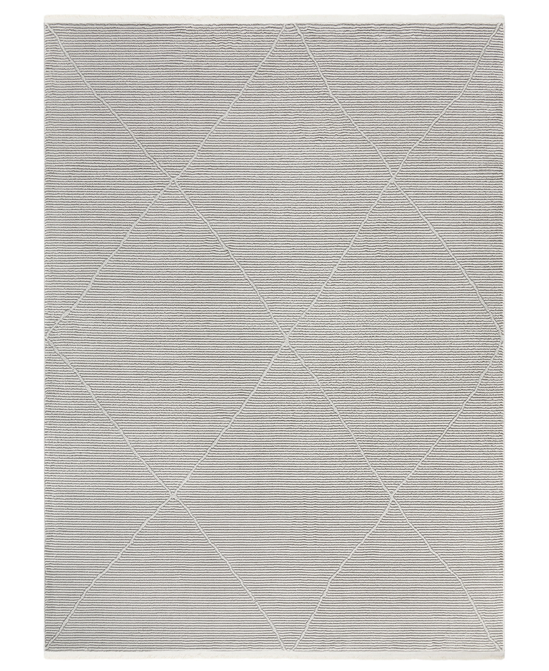 TOWN & COUNTRY LUXE Tretta Contemporary Diamonds Area Rug with Plush High-Low Texture, Grey, 5'2"x7'2"
