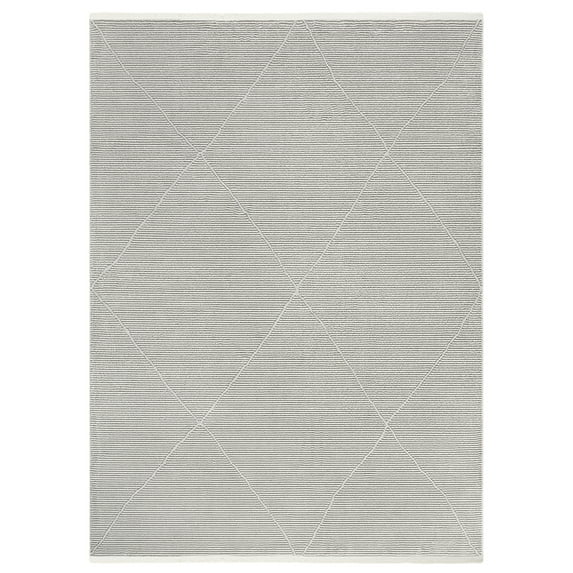 TOWN & COUNTRY LUXE Tretta Contemporary Diamonds Area Rug with Plush High-Low Texture, Grey, 5'2"x7'2"