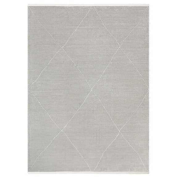 TOWN & COUNTRY LUXE Tretta Contemporary Diamonds Area Rug with Plush High-Low Texture, Grey, 9'2"x12'5"