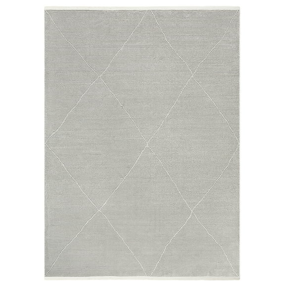 TOWN & COUNTRY LUXE Tretta Contemporary Diamonds Area Rug with Plush High-Low Texture, Grey, 9'2"x12'5"