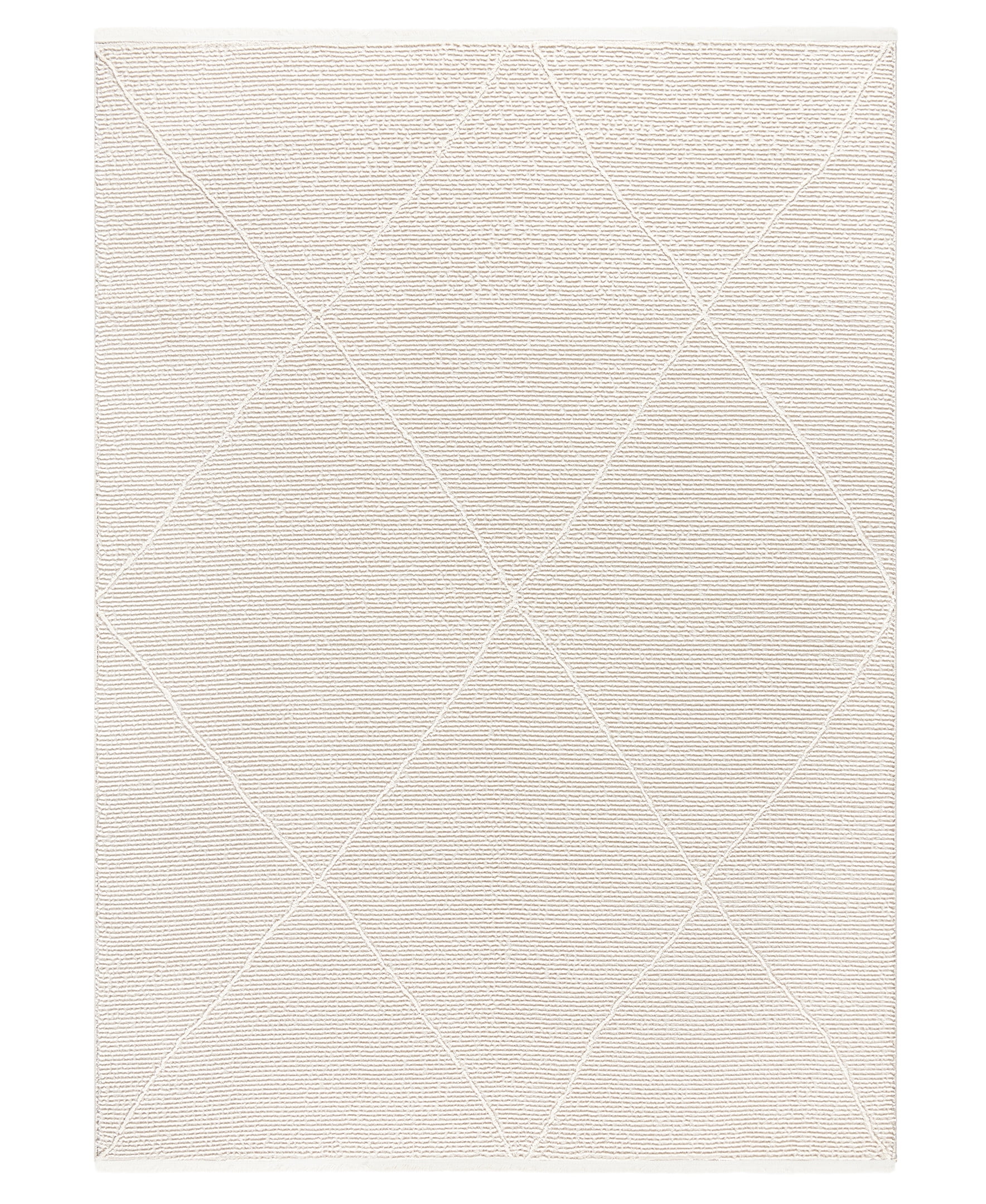 TOWN & COUNTRY LUXE Tretta Contemporary Diamonds Area Rug with Plush High-Low Texture, Ivory, 6'6"x9'6"