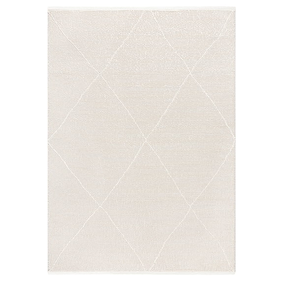 TOWN & COUNTRY LUXE Tretta Contemporary Diamonds Area Rug with Plush High-Low Texture, Ivory, 6'6"x9'6"