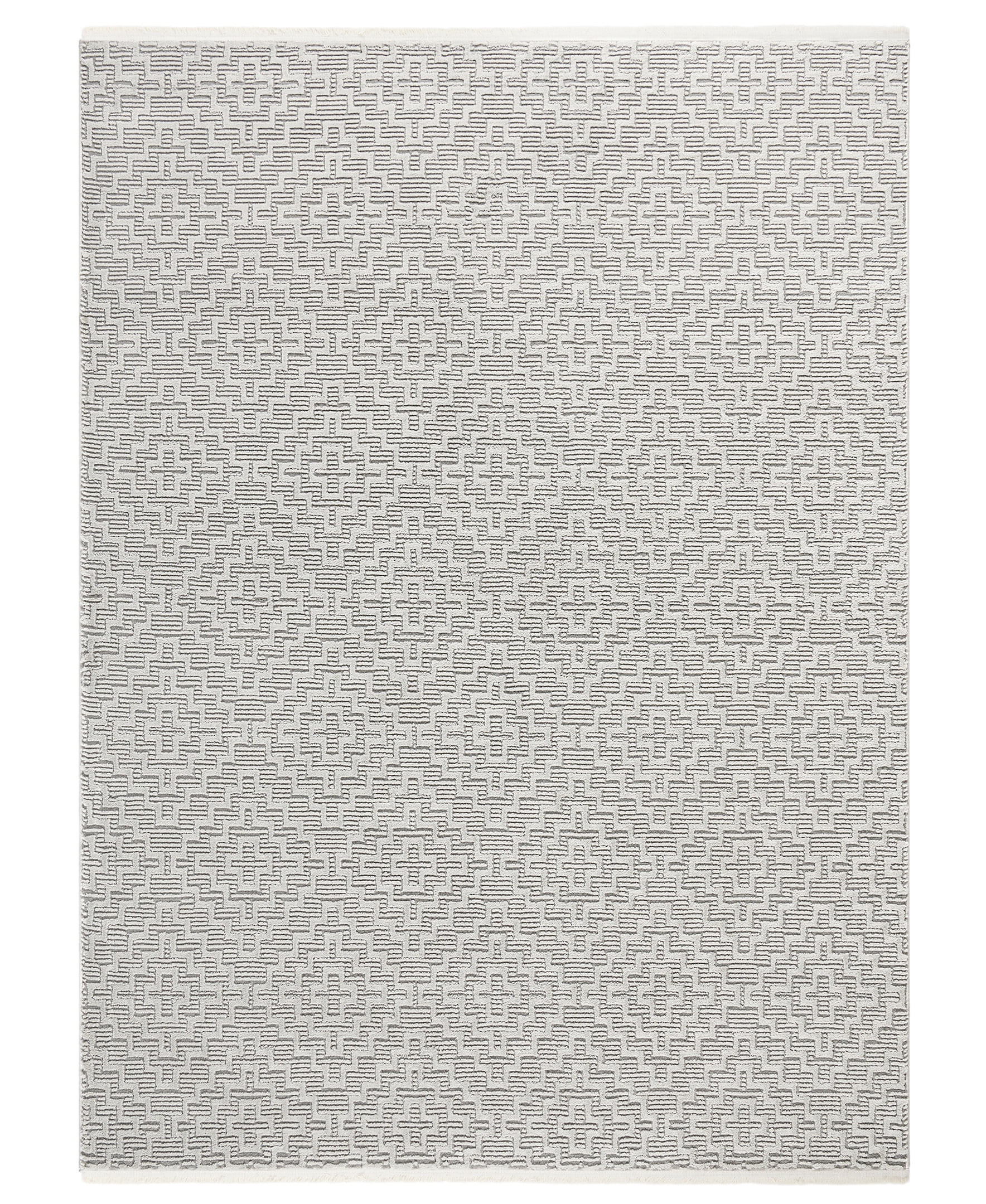 TOWN & COUNTRY LUXE Tretta Modern Geo Area Rug with Plush High-Low Texture, Grey, 6'6"x9'6"