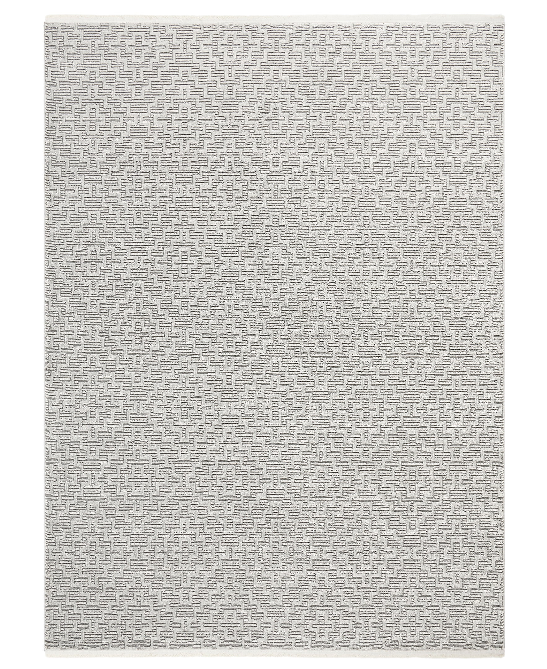 TOWN & COUNTRY LUXE Tretta Modern Geo Area Rug with Plush High-Low Texture, Grey, 7'10"x10'2"