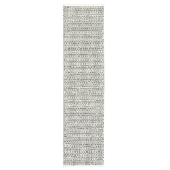 TOWN & COUNTRY LUXE Tretta Modern Geo Runner Area Rug with Plush High-Low Texture, Grey, 1'9"x7'2"