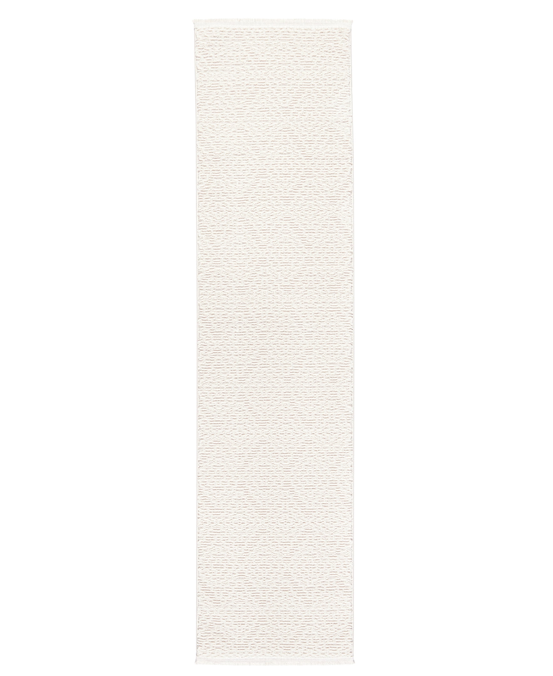 Ivory High-Low Textured Synthetic Runner Rug 1'9" x 7'2"