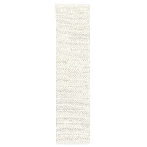 TOWN & COUNTRY LUXE Tretta Modern Geo Runner Area Rug with Plush High-Low Texture, Ivory, 1'9"x7'2"