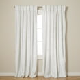 thumbnail image 1 of TOWN & COUNTRY LUXE Velour Solid Heavyweight Indoor Curtains, Light Filtering Opacity, Triple Pinch Pleat Top, Plush Velvet, 2-Pack Set, 27"x84", Winter White, 1 of 11