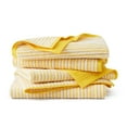 thumbnail image 1 of TOWN & COUNTRY PLAY 4-Piece Striped Reversible Terry Brights Bath Towel Set, 30"x58", 100% BCI Cotton, Plush & Absorbent 550GSM, Sunshine Yellow, 1 of 9