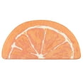 thumbnail image 1 of TOWN & COUNTRY PLAY Citrus Slice Orange Half Circle Shaped Bath Mat, Absorbent Tufted Floor Mat, Non-Slip Backing, Machine Washable, Orange, 34.7"x18.1", 1 of 9