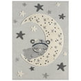 thumbnail image 1 of TOWN & COUNTRY PLAY Good Night Moon & Stars Kids Area Rug, Soft & Plush, Calming, Bedroom Rug, Nursery Decor, Playroom & Classroom Rugs, Grey, 5'2"x7’2”, 1 of 4