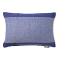 thumbnail image 1 of TOWN & COUNTRY TERRA Alara Solid Border Handcrafted Indoor Outdoor Decorative Pillow, 100% Recycled Materials, UV Fade Resistant, Water Repellent,Blue/Ivory, 14"x20", 1 of 9