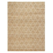 TOWN & COUNTRY TERRA Sol Interwoven Diamond Hand-Knotted Flatwoven 100% Natural Jute Area Rug, Natural/Black, 5'x7’
