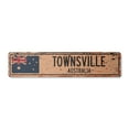 thumbnail image 1 of TOWNSVILLE AUSTRALIA Vintage Plastic Street Sign Australian flag city country road wall gift | Indoor/Outdoor | 18" Wide, 1 of 4
