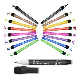 TWOHANDS Dry Erase Markers Ultra Fine Tip,0.7mm,Low Odor,Extra Fine  Point,11 Assorted Colors,Whiteboard Markers for Office,Home,or Planning