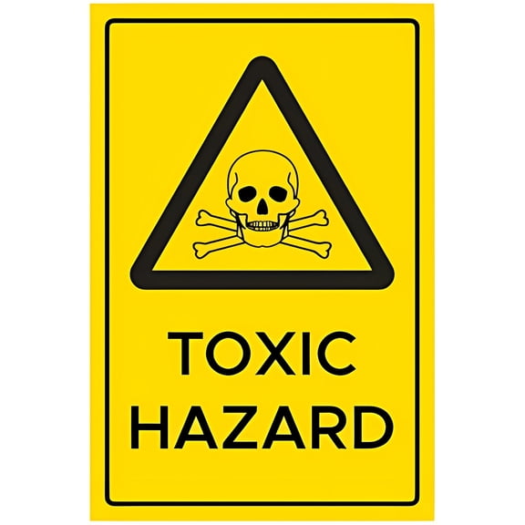 TOXIC HAZARD SIGN - 8"x12" Hazard Signs Metal Tin Sign, Chemical Safety Decor for Home Business Factory Warehouse