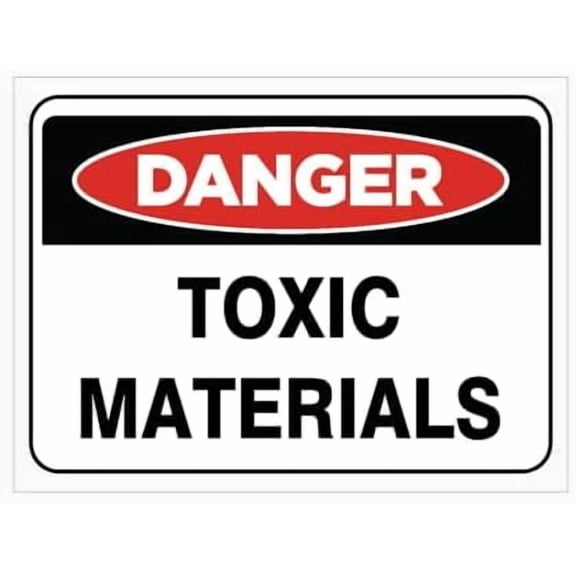 TOXIC MATERIALS Sign Metal Tin Sign 8 x 12 inch for Industrial & Commercial Series
