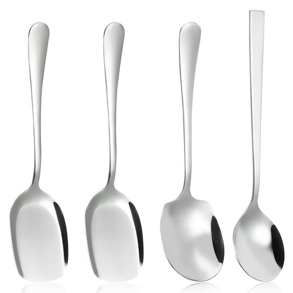 TOXMENT 1 Set Serving Spoons Large Spoons Stainless Steel Spoons Rice Spoon Serving Utensils Rice Spatula Soup Spoon Buffet Flatware