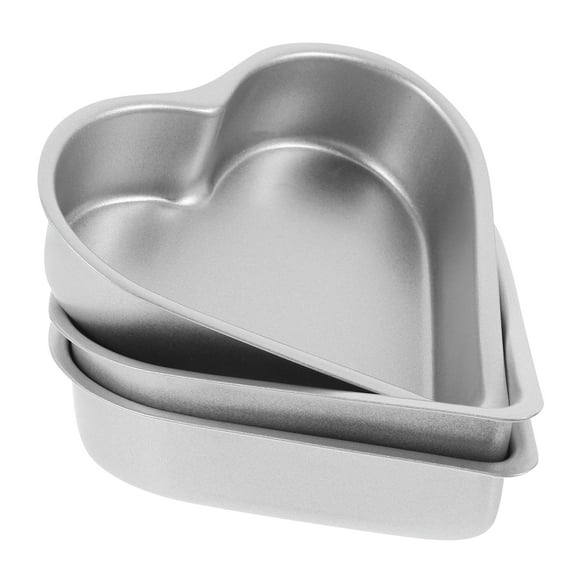 TOXMENT Flan Pan Heart Cake Mini Tart Pudding Molds Non-stick Round Quiche Bakeware 3pcs