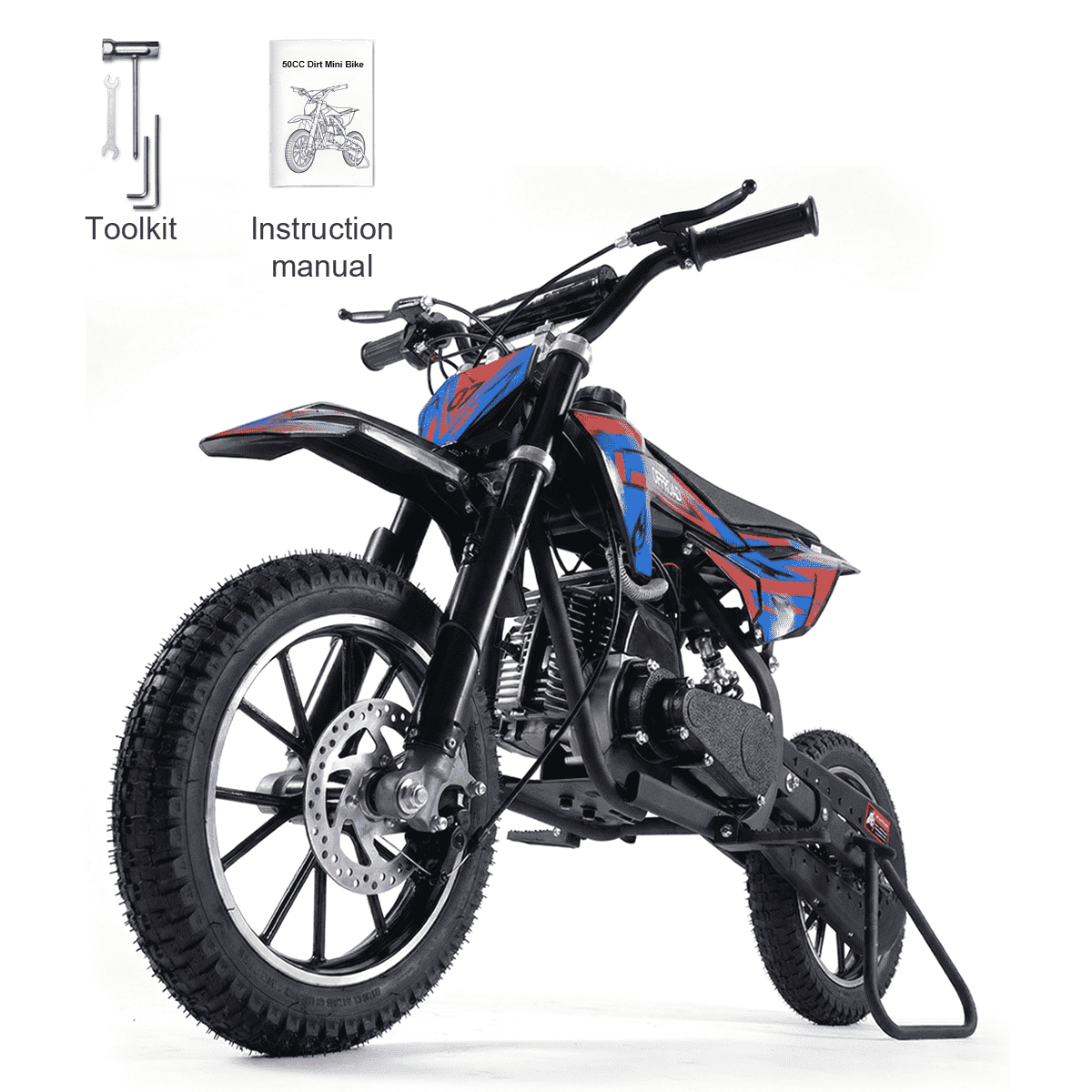 TOXOZERS 50CC Dirt Bike,Upgraded 2-Stroke Gas Powered Mini Bike TOXOZERS 50CC Dirt Bike,Upgraded 2-Stroke Gas Powered Mini Bike