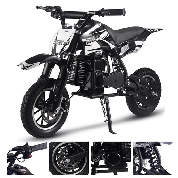 TOXOZERS 50cc Dirt Bike, 2-Stroke Off-Road Mini Pit Bike for Teens, Motorized Motocross with Dual Suspension and Front & Rear Disc Brakes, 150 lbs Capacity,25Mph