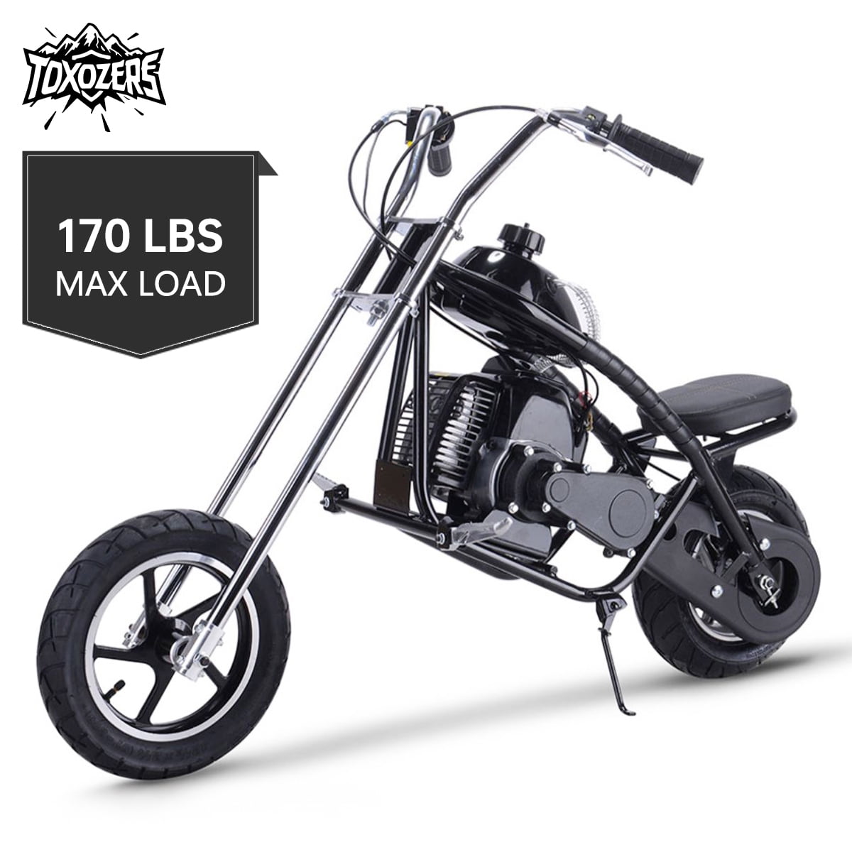 TOXOZERS 50cc Mini Bike,Gas-Powered EPA Approved Mini Dirt Bike with 12.5" 10" Tires,Pull Start,1L Tank,20MPH Top Speed,Black