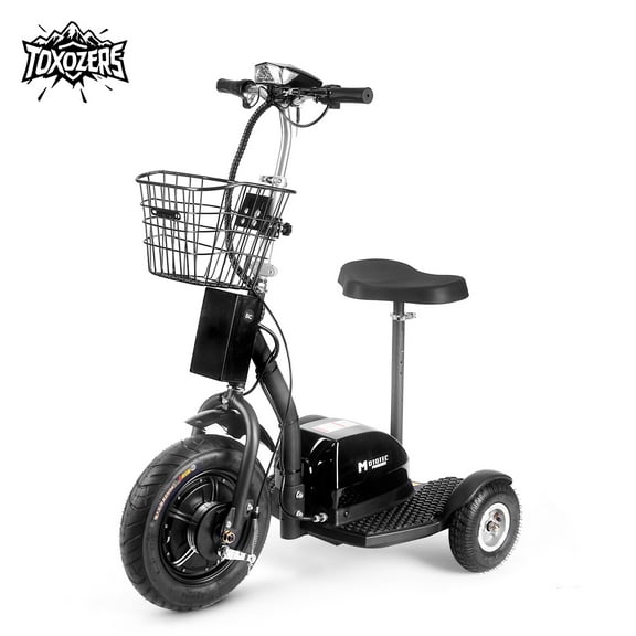 TOXOZERS 500W Electric Trike,3-Wheel Electric Scooter for Adults & Seniors with Removable Seat, 20-25Miles Range, Adjustable Height, LED Light
