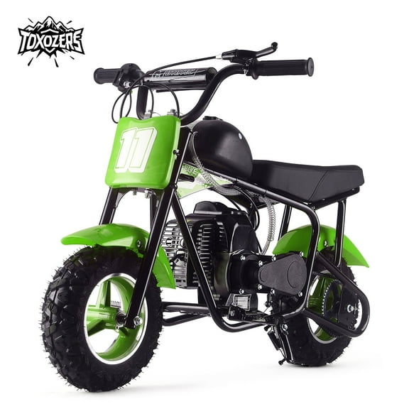 TOXOZERS Dirt Bike,50cc 2-Stroke Mini Bike for Age 8+,Extended Soft Comfort Seat,20 MPH Max Speed,180 lbs Max Load