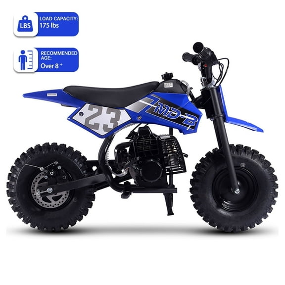 TOXOZERS Mini Pit Bike Gas-Powered Dirt Bike with 13 Inch Knobby Tires,25 MPH,Begin-ner Off Road Motorcycle for Boys Girls,Blue