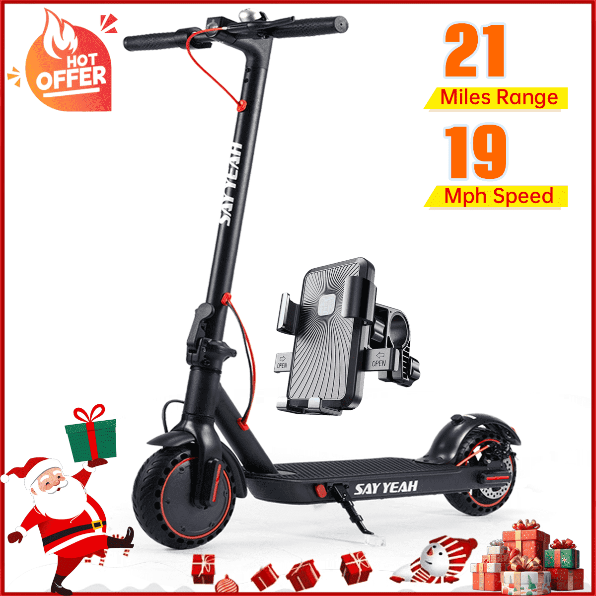 21 Miles Electric Scooter for Adults, 350W Motor, 19 MPH E-Scooter