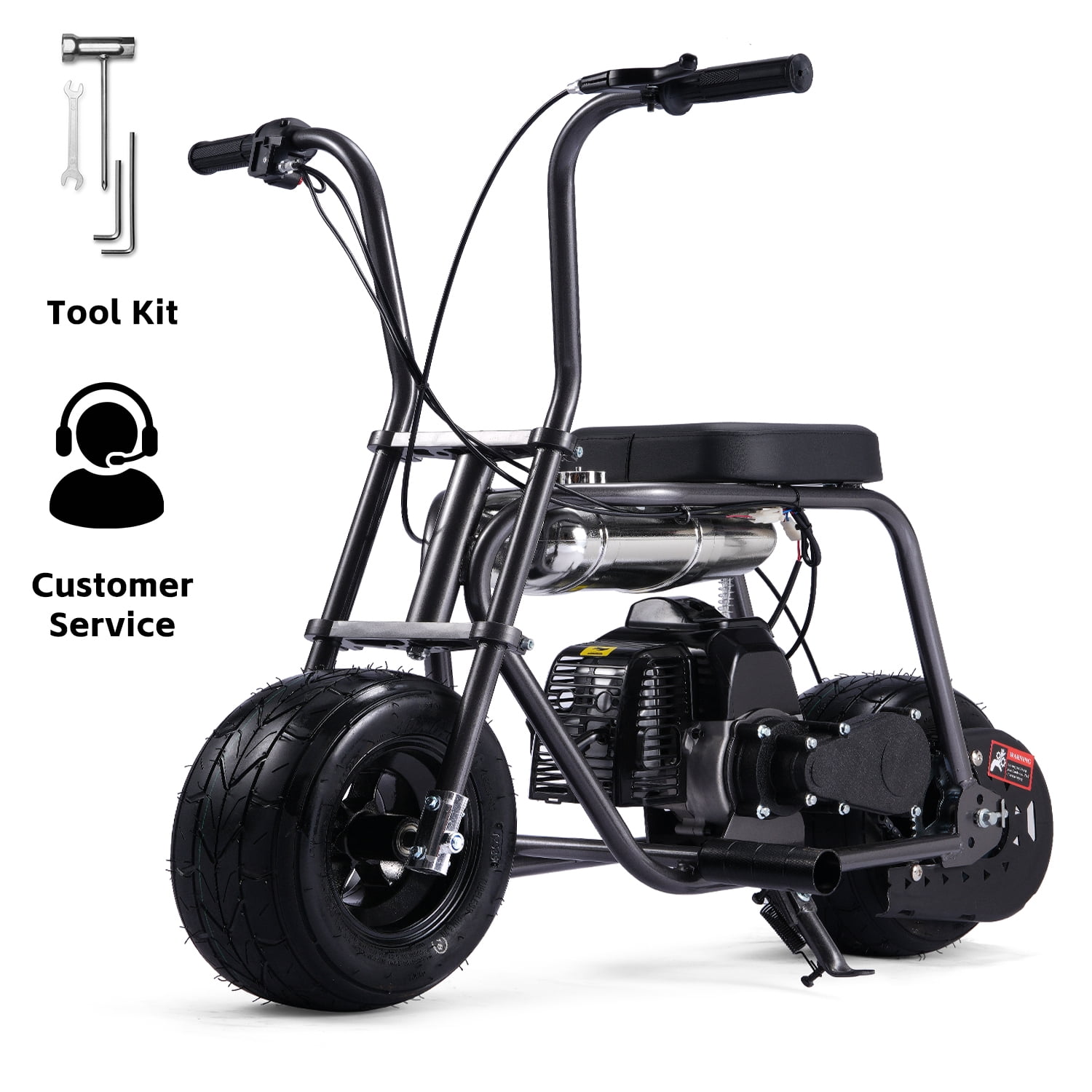 TOXOZERS 50cc Mini Bike, Gas-Powered Mini Dirt Bike with Extra-Wide Seat,Perfect Gift for Kids 8+,25 MPH & 150 LBS Capacity,Black
