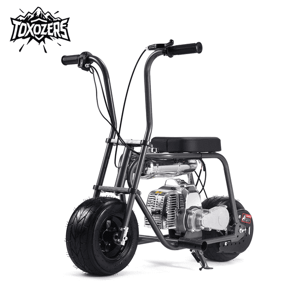 TOXOZERS Mini Bike,50cc Gas-Powered Mini Dirt Bike with Extra-Wide Seat,Perfect Gift for Kids 8+,25 MPH & 180 LBS Capacity,Black