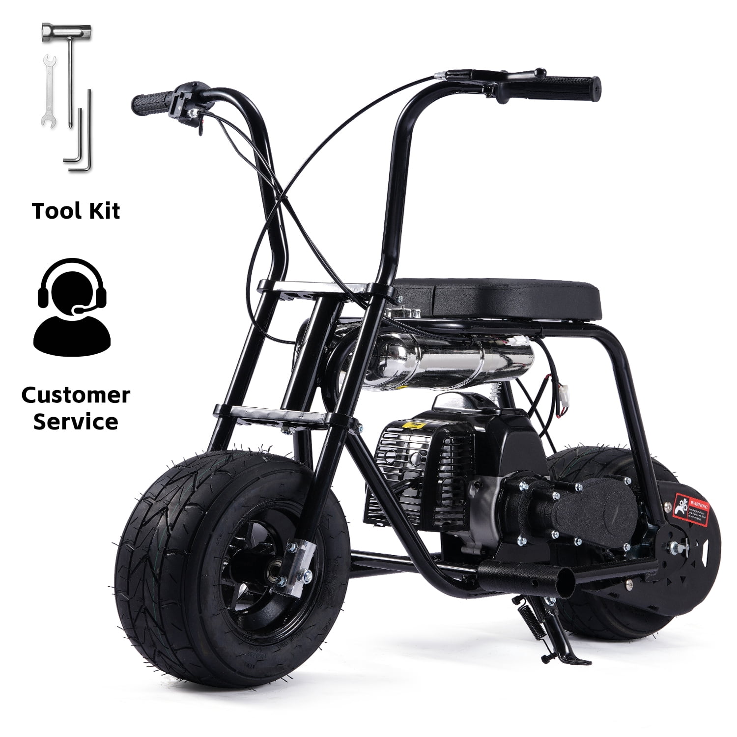 TOXOZERS 50cc Mini Bike, Gas-Powered Mini Dirt Bike with Extra-Wide Seat,Perfect Gift for Kids 8+,25 MPH & 150 LBS Capacity,Black