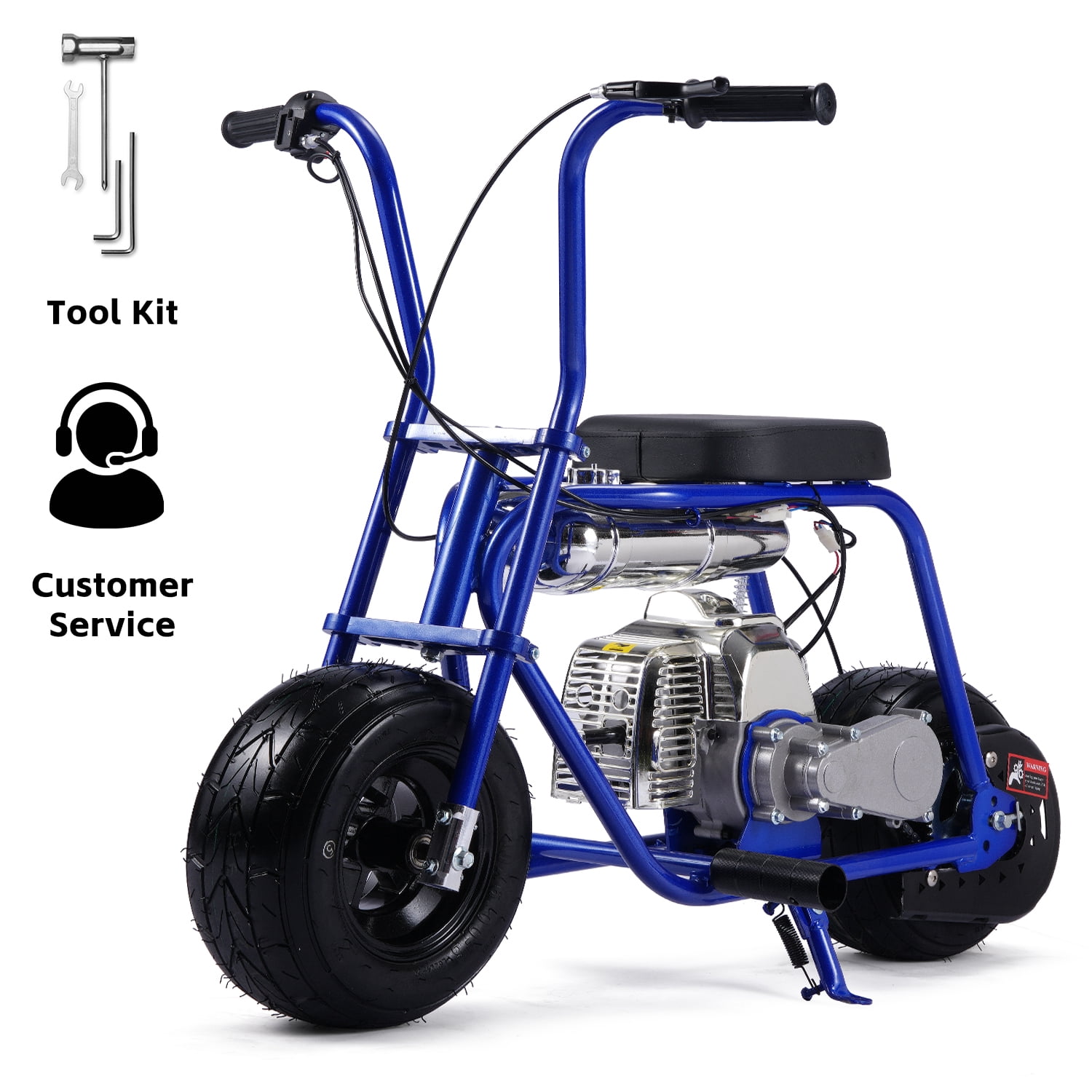 TOXOZERS 50cc Mini Bike, Gas-Powered Mini Dirt Bike with Extra-Wide Seat,Perfect Gift for Kids 8+,25 MPH & 150 LBS Capacity,Blue