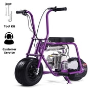 TOXOZERS 50cc Mini Bike, Gas-Powered Mini Dirt Bike with Extra-Wide Seat,Perfect Gift for Kids 8+,25 MPH & 150 LBS Capacity,Purple
