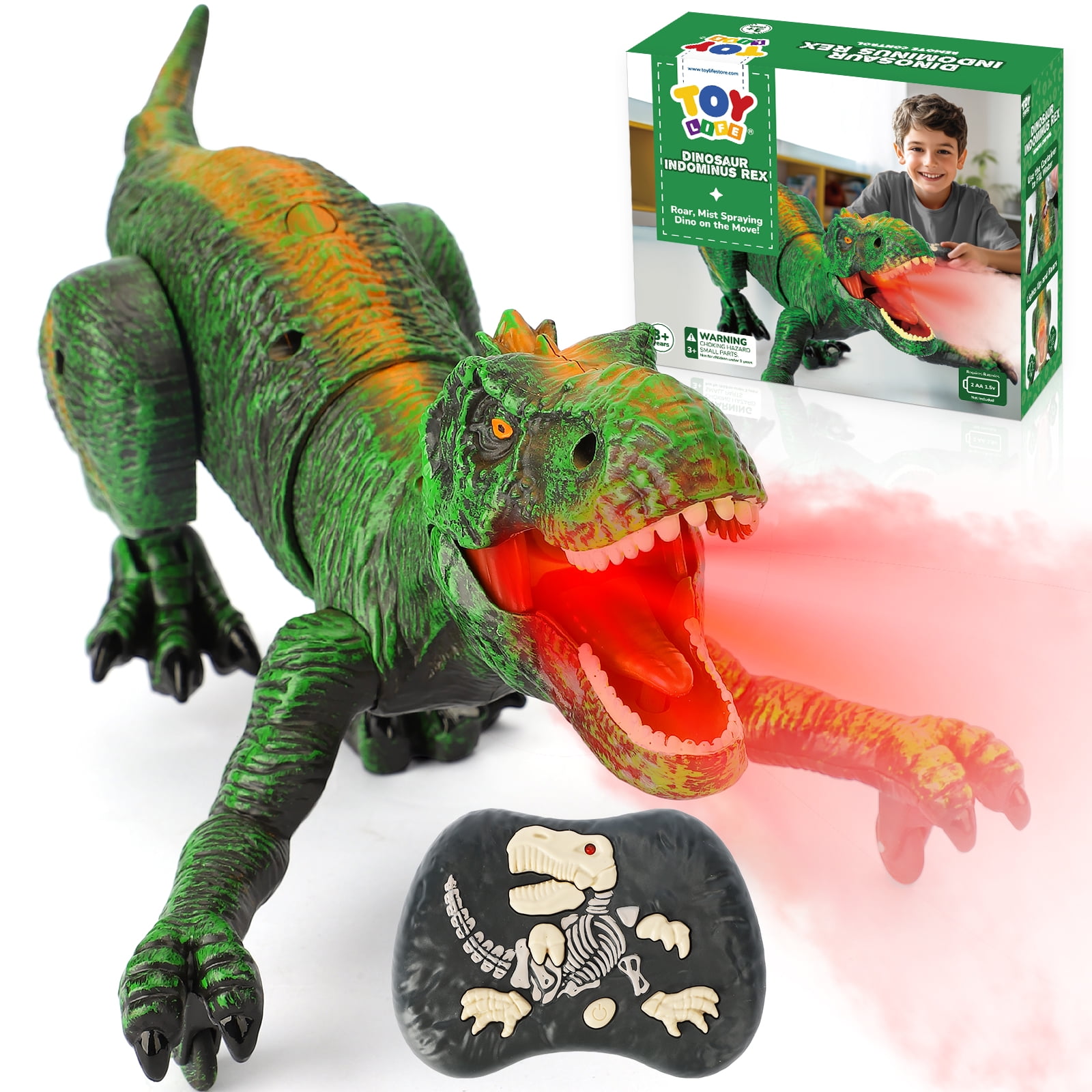 Toy Life Remote Control Velociraptor Dinosaur Toy for Kids Realistic RC Dino with Sounds, Lights & Walking Action Rechargeable Raptor Toy for Boys & Girls Ages 4