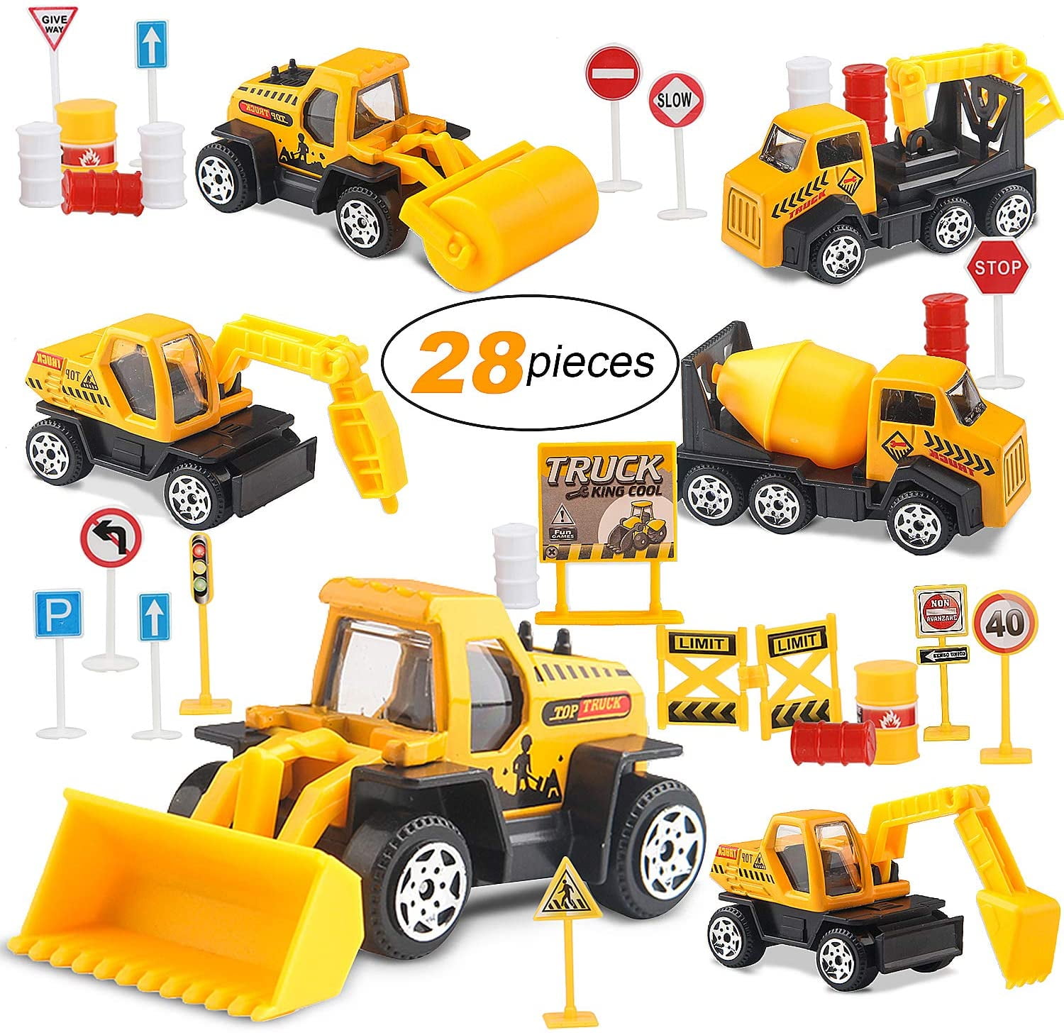 TOY Life 28 Pcs Small Construction Toys, Mini Construction